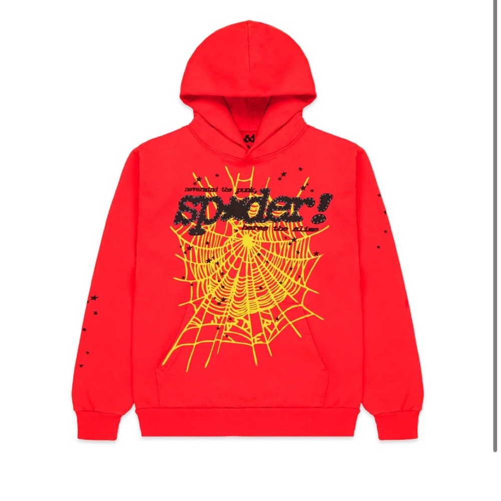 NWOT Sp5der red P*nk V2 hoodie. Size small. Matching sweat pants available.)